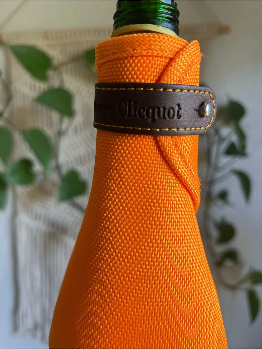 Veuve Clicquot Champagne Bottle Carrier Cooler Sleeve Orange Insulated Wine Tote